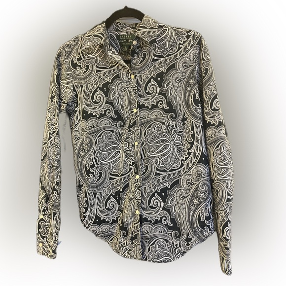 Lauren Ralph Lauren Paisley Print Blouse S - Picture 3 of 9